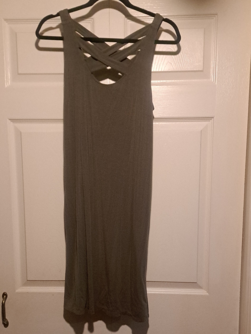 Maurices Olive Green Crisscross Back Tank Dress